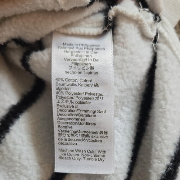 J. Crew Womens Black and White Striped Sweatshirt Size Large - Picture 5 of 7